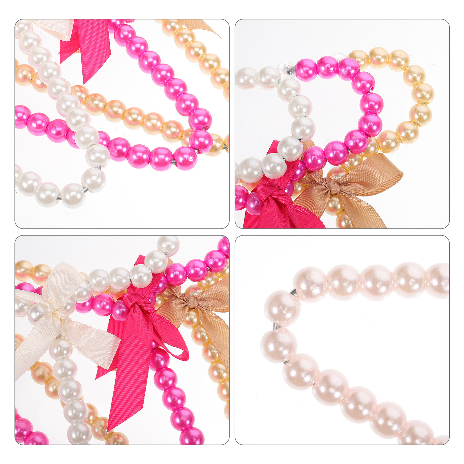 4Pcs Pearl Pet Clothes Hanger  - Baby Clothing Rack 评论和价格