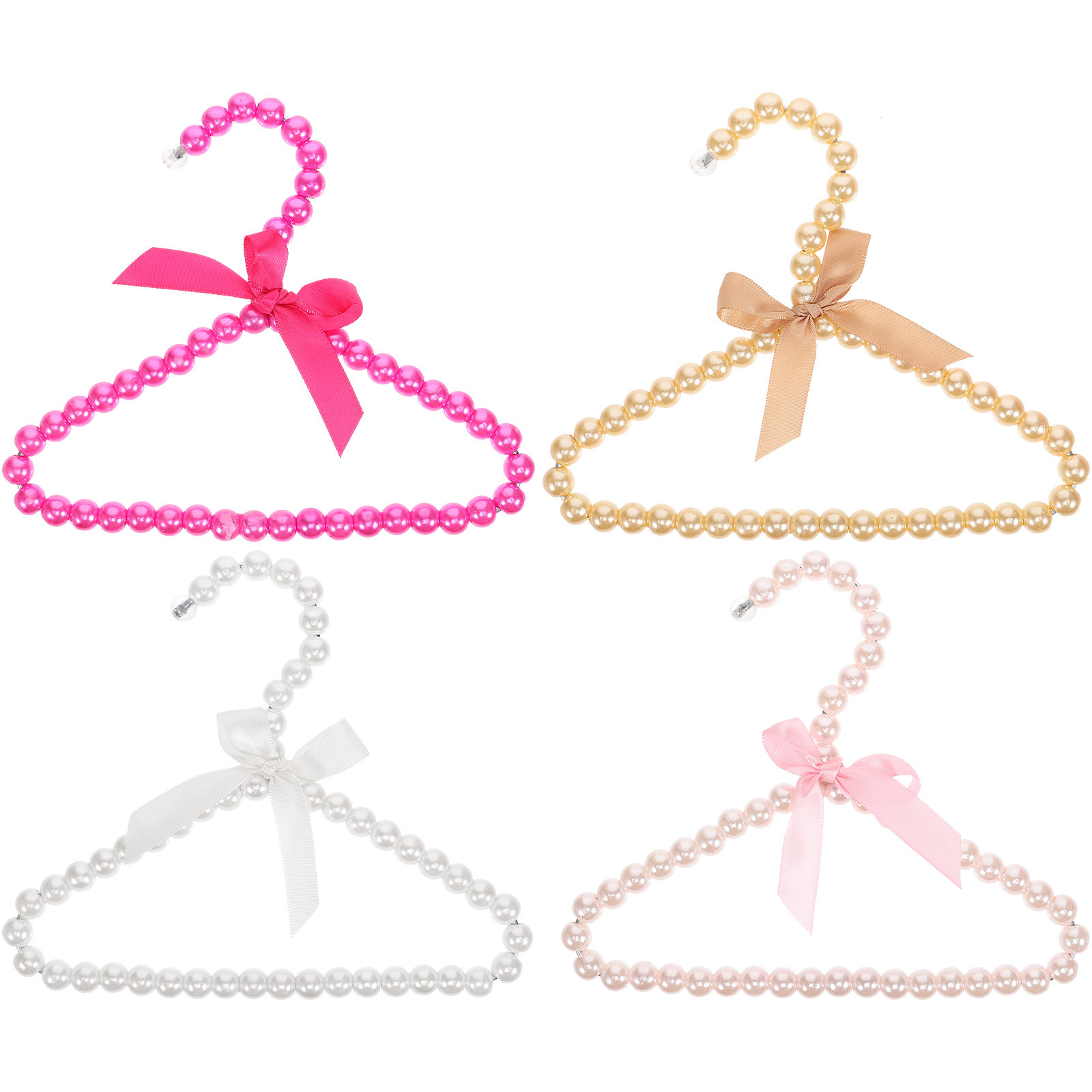 4Pcs Pearl Pet Clothes Hanger  - Baby Clothing Rack 评论和价格