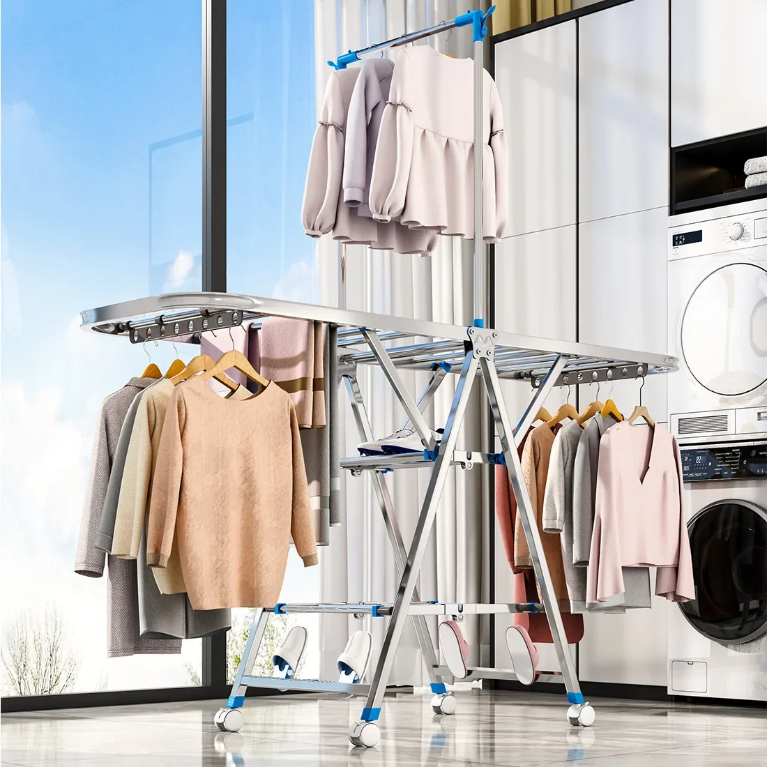 Stainless steel drying clothes - Baby Clothing Rack 评论和价格