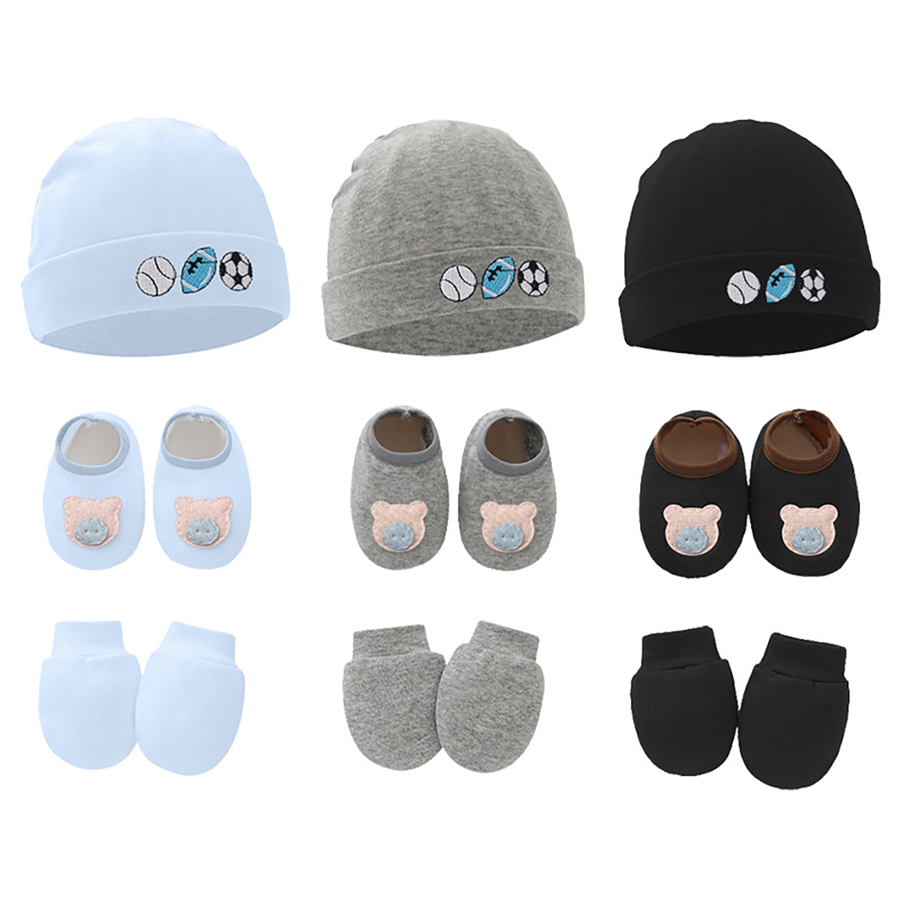 3pcs Baby Hat Gloves Shoes Set - Baby Hat Beanie 评论和价格