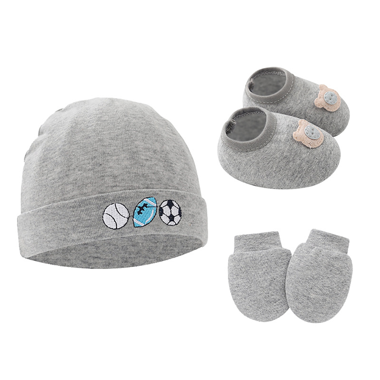 3pcs Baby Hat Gloves Shoes Set - Baby Hat Beanie 评论和价格