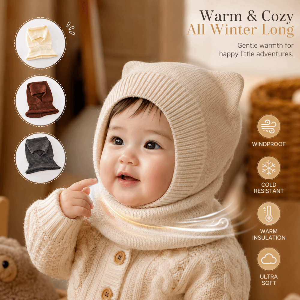 New Warm Woolen Baby Balaclava - Baby Hat Beanie 评论和价格