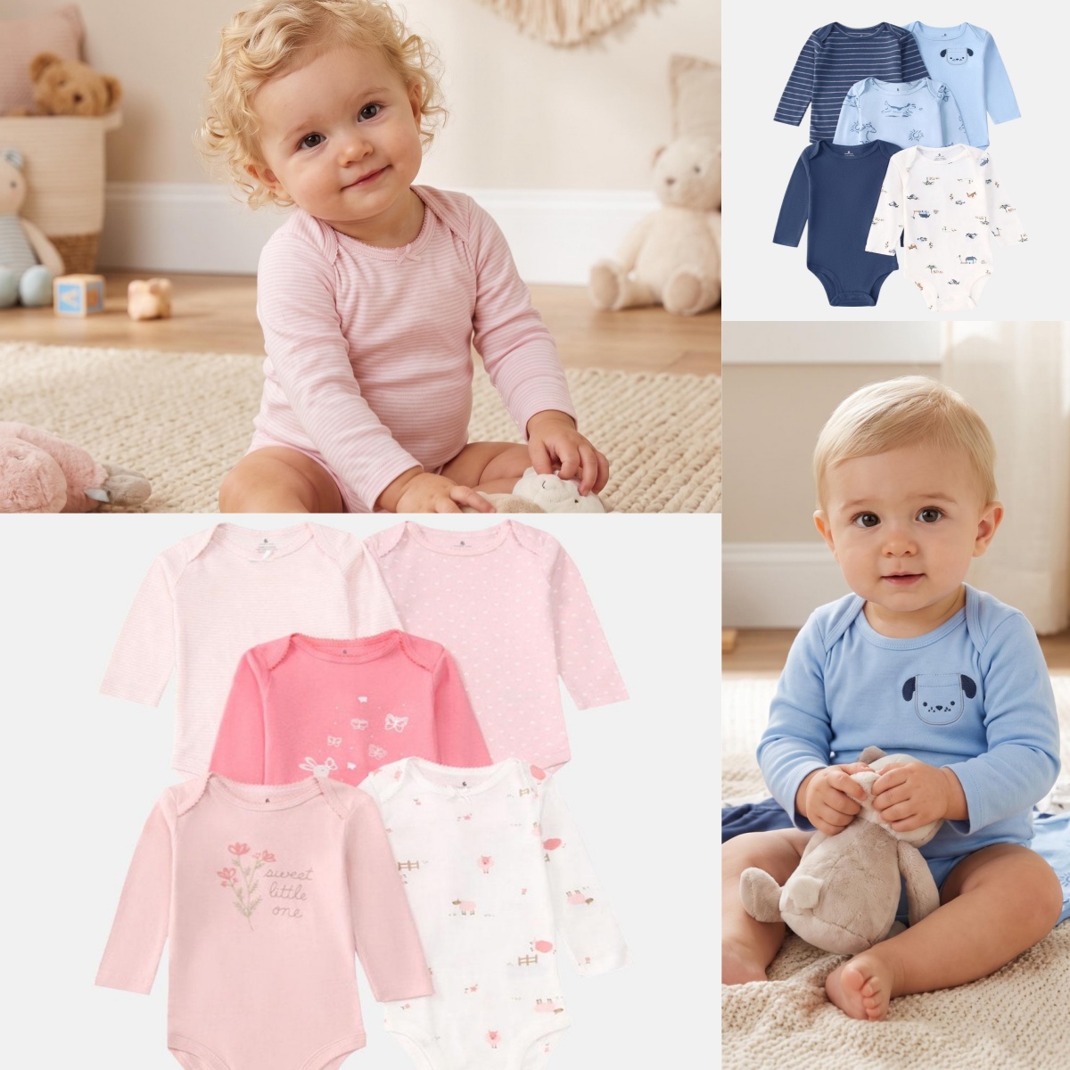 5 PCS Baby Boys Girls Bodysuit - Baby Clothing Next 评论和价格